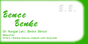 bence benke business card